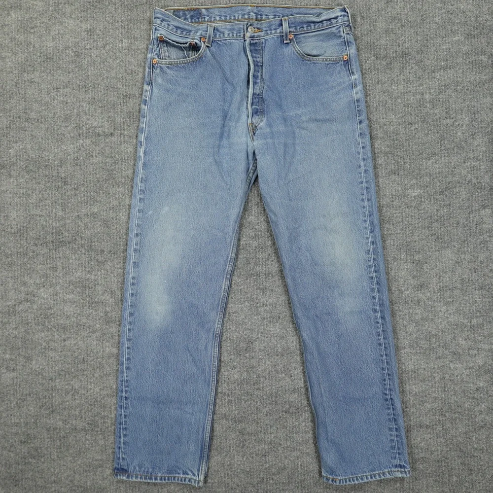 Vintage Levis 501XX Mens Jeans 36x32 Blue Original Fit Straight Leg Button Fly‎